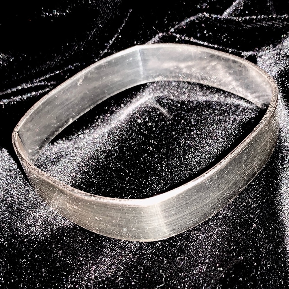 Solid Square Smooth Bangle Bracelet High Polished - image 2